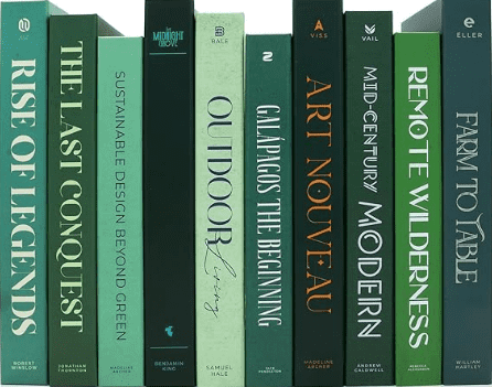 Green 10 Book Set with Hidden Storage